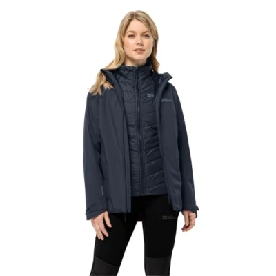 Imagen de Jack Wolfskin Glaabach 3in1 Jkt W Chaqueta, Azul Noche (Night Blue), XL para Mujer