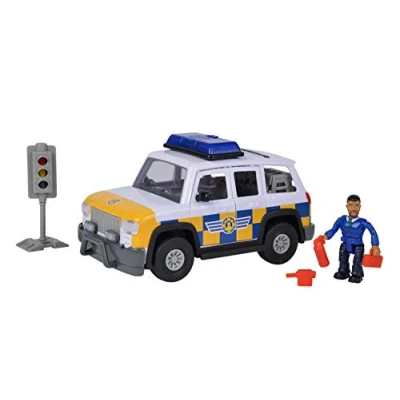 Imagen de Simba Sam el Bombero 4X4 Police Vehículo 19 cm + Figura articulada Funciones de Sonido Muchos Accesorios 109251096038