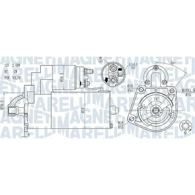 Imagen de MAGNETI MARELLI 063721271010 Motor de arranque 12 2 9 VOLVO: S40 II, S80 I, S60 I