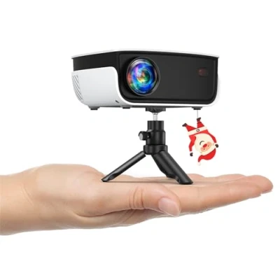 Imagen de HOPVISION Mini Proyector Portatil, Videoproyector Cine En Casa Full HD 1080P, 7500L de Vídeo Auto Keystone, Compatible con HDMI, USB, AV, Teléfono/PS5/TV Stick/Portátil