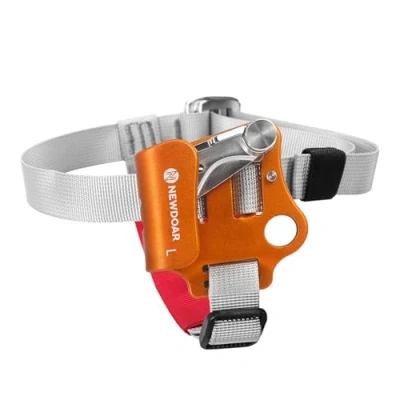Imagen de NewDoar Left Foot Ascender Riser Climbing Tree Arborist Mountaineering Abseiling Quick Step Equipment Dispositivo de Escalada Certificado por CE para Cuerda 8 13MM (Izquierda Naranja)
