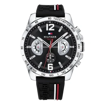Imagen de Tommy Hilfiger Reloj Analógico Multifuncional de Cuarzo para Hombres con Correa Silicona, Acero Inoxidable o Cuero, Subesferas Día y Fecha, Resistente al Agua hasta 5ATM.