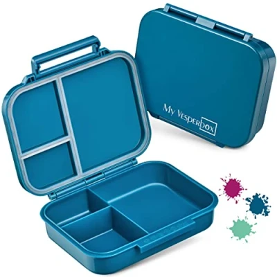 Imagen de My Vesperbox Mini BIA Bento Box Niños Nuevo modelo más compacto y ligero a prueba de fugas sin BPA Fiambrera para guardería escuela (petróleo)