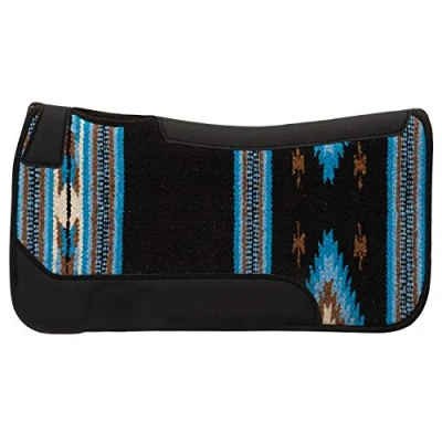 Imagen de Weaver Leather 35 1676 S8 Pony Almohadilla de sillín Fieltro Mezcla Lana Tejido único, Color Negro y Azul