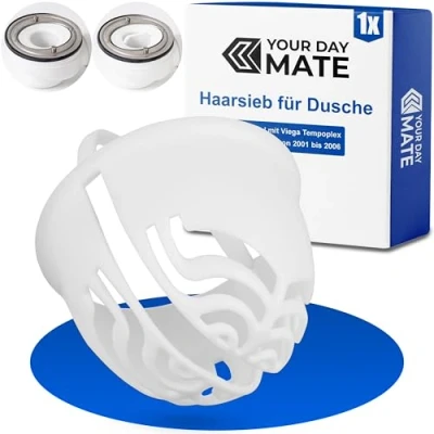 Imagen de Colador de Pelo para Ducha, 1 pz, Blanco, Compatible con Viega Tempoplex Series 2001 2006, Recambio Tubo inmersión sifón Ducha Modelo 6958.96, 625 221