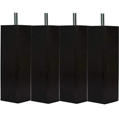 Imagen de Margot Douceur escandinava Cuadrado Juego de 4 Patas somier Madera 6 x 20 cm, Madera, Negro, cm