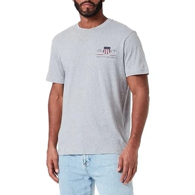 Imagen de GANT Embroidered Archive Shield Camiseta estampada, Hombre, Talla: 3XL, Grey melange