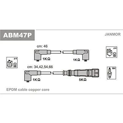 Imagen de JANMOR ABM47P Juego de Cables Encendido VOLKSWAGEN: Polo III Hatchback