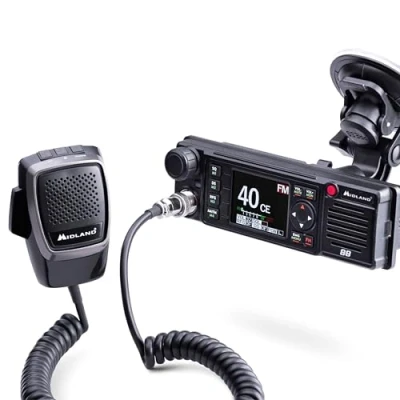 Imagen de Midland M 88 CB Radio C1435, Transceptor Multibanda de 400 Canales para Vehículos, Compacto con Controles Directos en el Micro, Pantalla TFT a Color, Cancelación Ruido, Enchufe 6 Pines