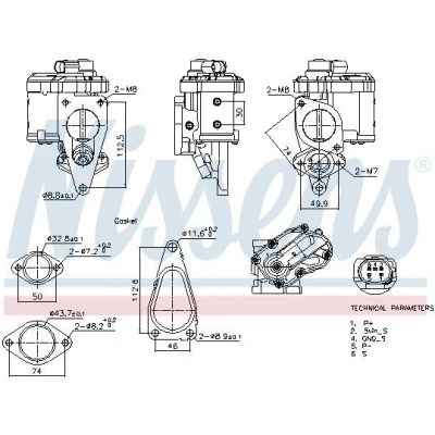 Imagen de NISSENS 98241 Válvula EGR sin radiator RENAULT: SCENIC 2, MEGANE 2 Coupe Cabriolet, SUZUKI: Grand Vitara SUV