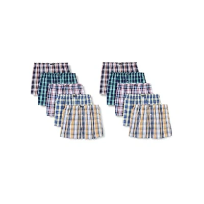Imagen de Lower East Calzoncillos Hombre Bóxer Pack de 10 100% Algodón Ropa Interior Hombre, para Hombres, A Cuadros Grandes 2XL