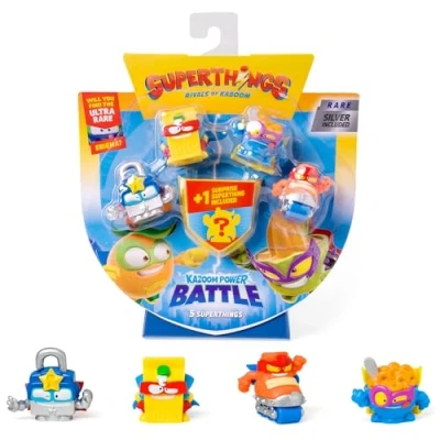 Imagen de SuperThings KAZOOM Power Battle Pack de 5. Contiene 5 (Incluye 1 Figura Sorpresa y capitán Plateado). 6