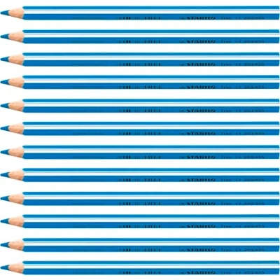 Imagen de Lápiz de Color triangular grueso STABILO Trio thick Caja con 12 unidades azul cielo