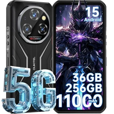 Imagen de OUKITEL WP55 Movil Resistente 5G Android 15 Móvil Rugerizado Irrompible 36GB+256GB(TF 2TB) Moviles Indestructible 6.6&quot; FHD+ Todoterreno Cámara 108MP+32MP 11000mAh Dual SIM/NFC/GPS/Face ID