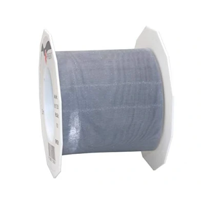 Imagen de C.E. PATTBERG SHEER cinta regalo de organza color plata, 25 m decorativa para envolver regalos, 72 mm ancho, decoración y manualidades versátiles creativas