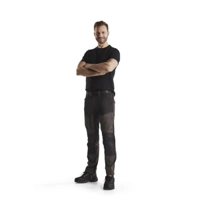 Imagen de Blaklader 145618454599D84 Service Pantalón de trabajo con elástico, talla D84, color verde oliva y negro