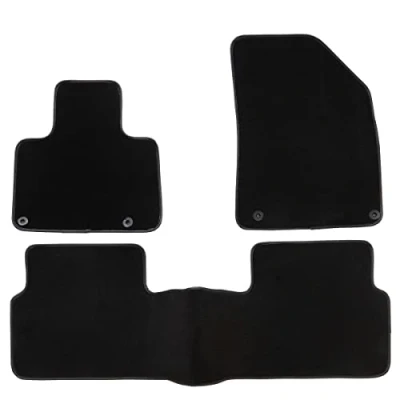 Imagen de DBS 1763944 Alfombrillas de coche A medida para 3 uds. Antideslizante Moqueta en negro 1000 g/m² Aspecto terciopelo Modelo Luxe
