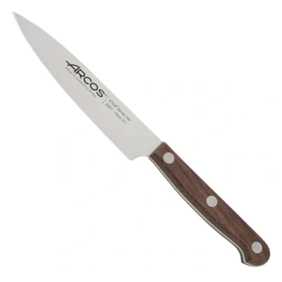 Imagen de Arcos Cuchillo Verduras Acero Inoxidable. Profesional para pelar Frutas y Verduras. Mango ergonómico polioximetileno Hoja 120 mm. Serie Atlántico. Color marrón.