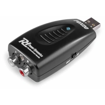 Imagen de Power Dynamics PDX20 Convertidor Analógico Digital USB RCA, sustitución AUX, Salida de sonido para portátil, adaptador a DA, DAC, Puente RCA USB, Interfaz audio 2 canales