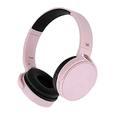 Imagen de T&#039;nB Auriculares inalámbricos Bluetooth 5.0, Modelo Single 2, 8 Horas de Escucha. Ajustable, Puerto Jack, cómodo, micrófono y Controles Integrados, para Deportes Entrenamientos, Color Rosa