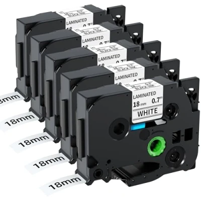 Imagen de Fimax Compatible Etiqueta Cinta 18mm Reemplazar para Brother Tze 241 TZe241 TZ241 Estándar Laminado Tz Label Tape P touch PTD400 PTD600 PT P900W Makers