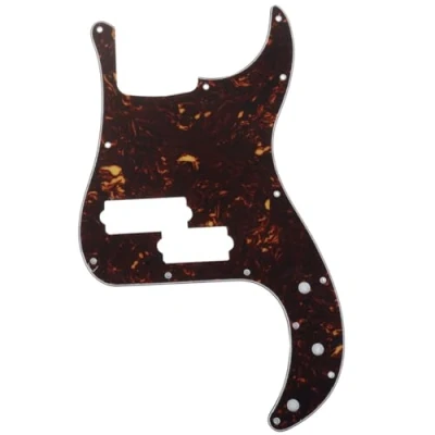 Imagen de Musiclily Pro 5 Cuerdas 13 Agujeros Estilo Contemporáneo P Bass Pickguard Golpeador para Bajo Fender Precision Mexican,4 capas Tortoise