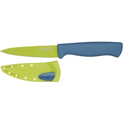 Imagen de Colourworks Cuchillo Mondador con Funda para Afilar Cuchillos Edgekeeper, Acero Inoxidable, Verde, 9,5 cm
