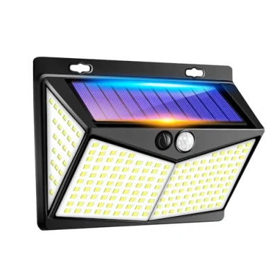 Imagen de COLBOR Luz Solar Exterior, Foco Exterior con Sensor de Movimiento 208 LED 3 Modos 270 Impermeable IP65 Lampara Potente para Patio Jardín Garaje,