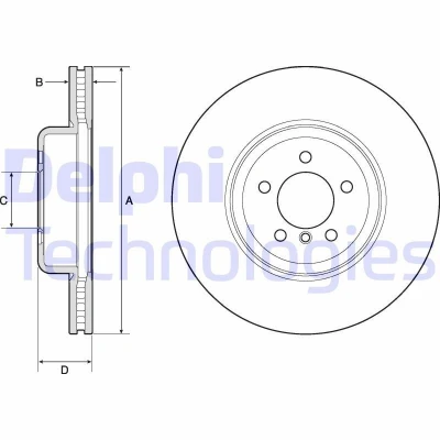 Imagen de DELPHI BG9158C Disco de freno 370 30 5 ventilado revestido altamente carbonizado sin cojinete rueda, anillo sensor ABS BMW: 3 Berlina, 4 Coupé