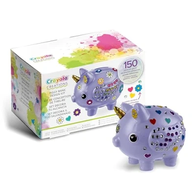 Imagen de CRAYOLA Creations Kit Decora tu Hucha con Pegatinas y Brillantes, Actividad Creativa Regalo para Niñas, a Partir de 8 Años, 04 2917
