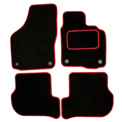 Imagen de Sakura ss4638rd Alfombras de Coche (con los Controladores Side Alfombra Pad tacón, Ribete Color Rojo para Seat Altea a 08
