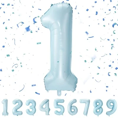 Imagen de Globos de Cumpleãnos 1 Pastel Azul,101 CM Globo Numeros Gigantes Grandes Decoracion,Globo Numero 1,Globos Niño Niña Adultos,Vuelan con Helio