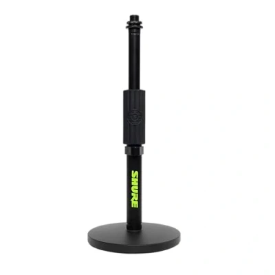 Imagen de Shure by Gator Broadcast Desk Series; Pie de micrófono escritorio base redonda con embrague giratorio altura estándar ajustable y 6&quot;; (SH DESKTOP1)