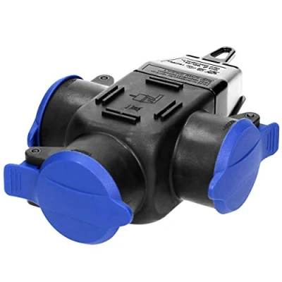 Imagen de ORNO OR AE 1346(GS) Distribuidor hermético con 3 Enchufes IP44 Versión Schuko, Resistenet a Golpes