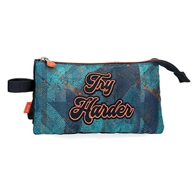 Imagen de Enso Try Harder Estuche Tres Compartimentos Azul 22x12x5 cms Poliéster