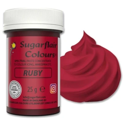 Imagen de Sugarflair Spectral Concentrated Paste Colours Ruby, Colorante Alimentario Pasta, Colorantes para Pasta De Azúcar y Mazapán 25g