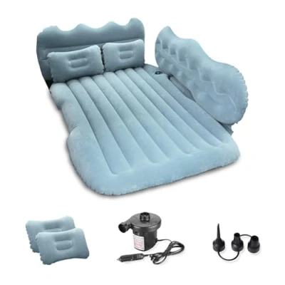 Imagen de Ergocar Colchon Coche SUV MPV Sofá Inflable Portátil Bomba de Aire Eléctrica Plegable Doble Cama Colchones para Camping Viajes al Libre, Piscina, Playa(M Verde Oscuro)