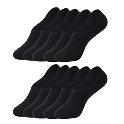 Imagen de Falechay Calcetines Invisibles Tobilleros Mujer Hombre 10 pares Cortos Calcetin Negro 35 38