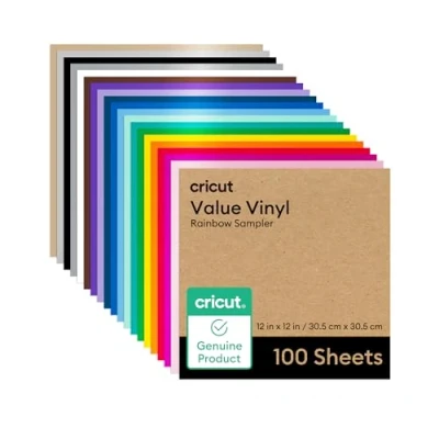 Imagen de Cricut Vinyl Permanent 100 pack 30.5cm x (12&quot; 12&quot;) Self Adhesive Sheets For use with all cutting machines