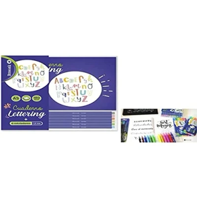 Imagen de Pack Cuaderno Lettering A5 + Rotuladores de punta fina Bismark, 330138