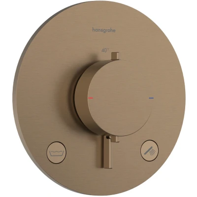 Imagen de hansgrohe 33718140 Termostato, Bronce Cepillado, 2 Verbraucher mit Sicherungskombination