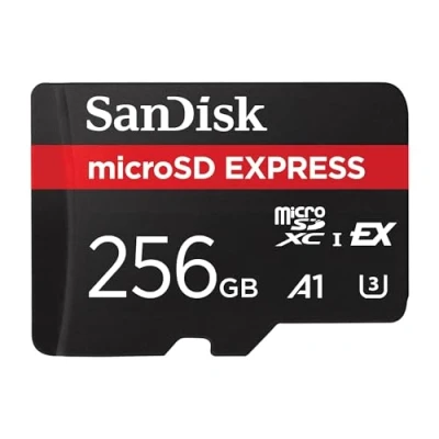 Imagen de SanDisk microSD Express, 256 GB Tarjeta Micro SD, Velocidad de Lectura/Escritura hasta 880/480 MB/s, Velocidades Lectura 4,4 Veces Superiores a Las Nuestras Tarjetas microSD, Class 10, U3