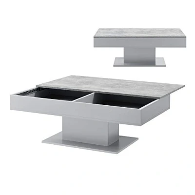 Imagen de [en.casa] Mesa de Centro Lünen 40 x 110 60 cm Baja Salón Auxiliar Café o Té Efecto hormigón y Gris