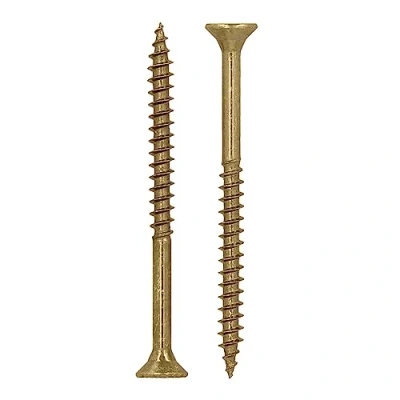 Imagen de HELPMATE Tornillos universales de cabeza avellanada 4,5x60 amarillo pasivado Pack 250 para madera con accionamiento PZ 2 y rosca parcial aglomerado uso en