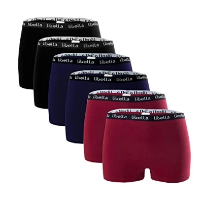 Imagen de Libella® Pack de 6,Bragas Mujer Pantalones Cortos Shorts Ropa Interior algodón 3429BRM XL