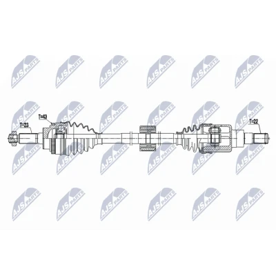 Imagen de NTY NPW SU 077 Árbol de transmisión Eje delantero, derecha 821mm Caja cambios manual