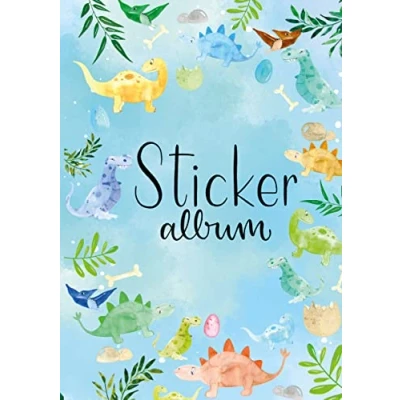 Imagen de AVERY Zweckform 57793 Álbum de pegatinas con diseño dinosaurio 16 páginas en blanco (A5, libro para niños, álbum coleccionar, dinosaurios, papel silicona