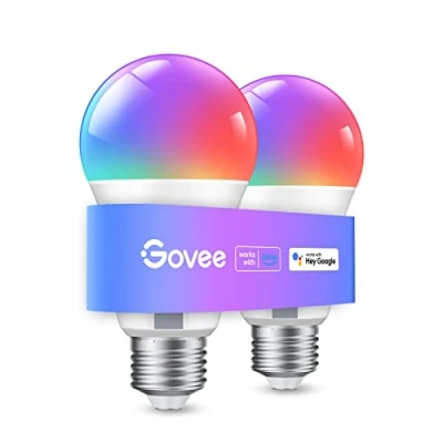 Imagen de Govee Bombilla LED E27 Inteligentes WiFi y Bluetooth, Funciona con Alexa Google Assistant, 800LM, 16 Millones de Colores DIY RGBWW, Sincronización Música Inteligente, Juego 2