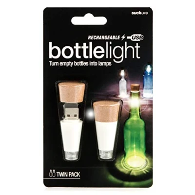 Imagen de SUCK UK Luz para Botellas Recargable, Blanco, 2 Unidades