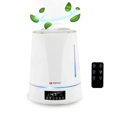 Imagen de Alpina Humidificador Ultrasónico Mist 4 L Temporizador Aromaterapia Luz nocturna Mando a distancia Blanco